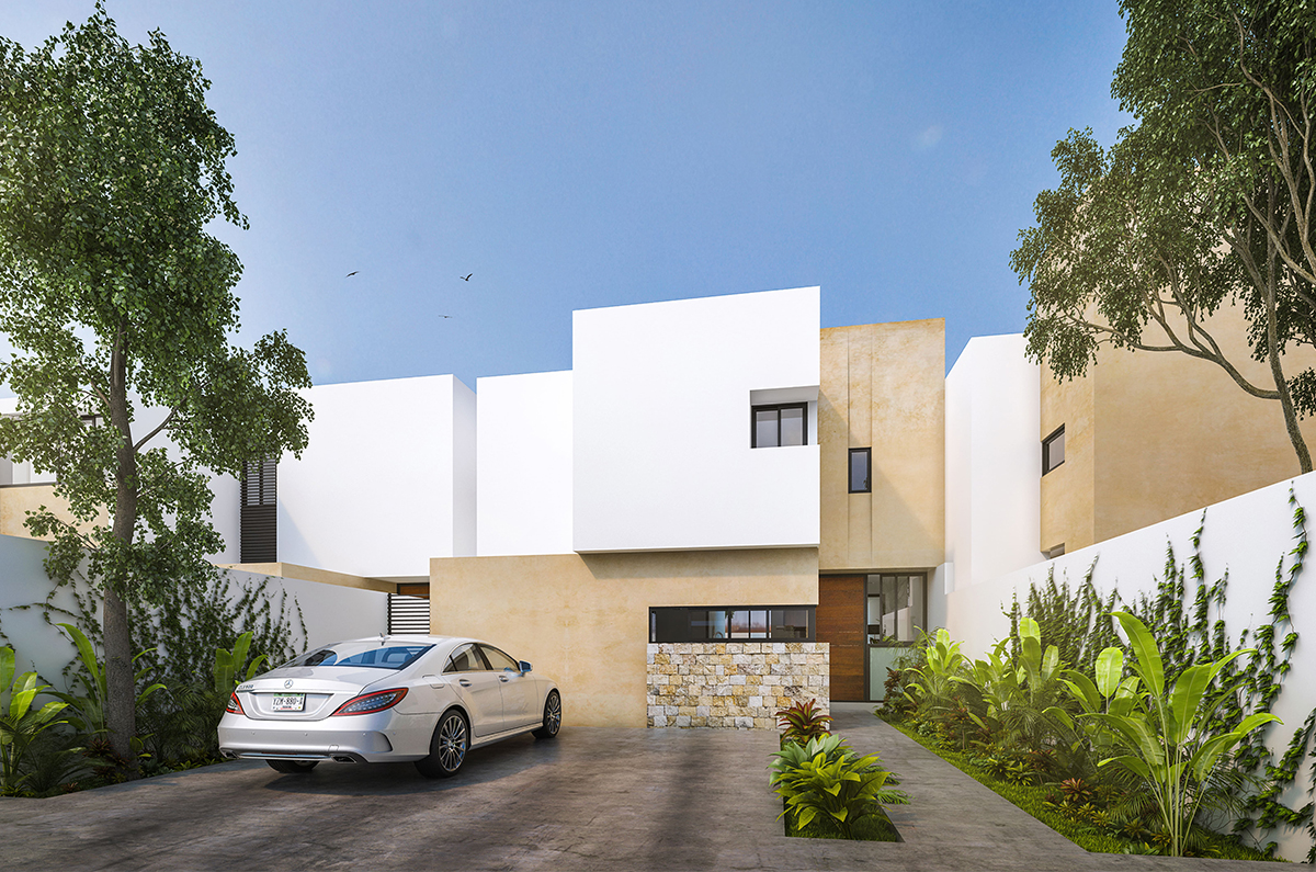 Casa con habitación en planta baja y dos arriba en privada al norte de  Mérida | Senda Bienes Raíces